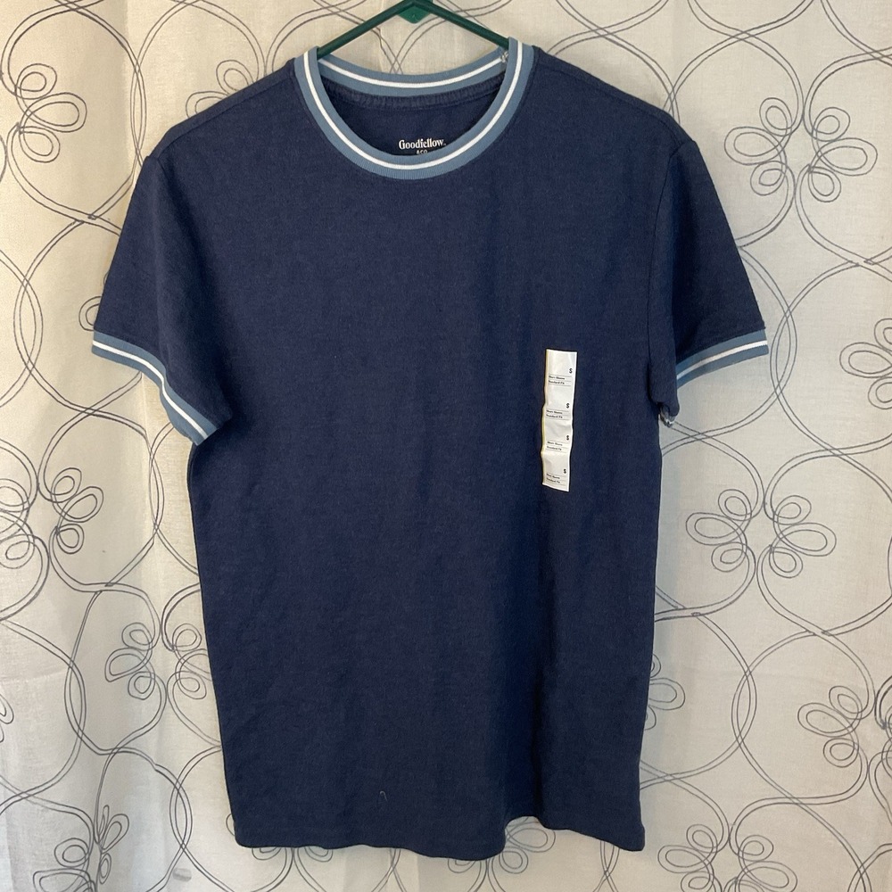New‎ Goodfellow & Co. Men's Standard Fit Dark Blue Short Sleeve Shirt Size Small
